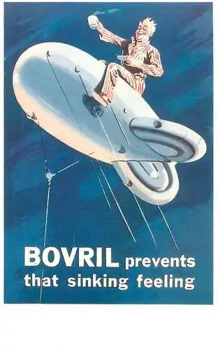Dalkeith`s classic poster advertising postcard 1939 UK Bovril prevents that sinking feeling