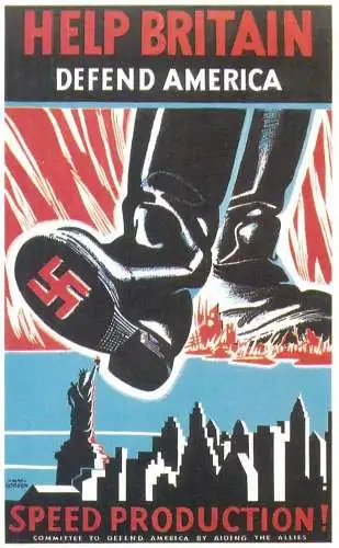 Dalkeith`s classic poster advertising postcard Max Gordon USA 1940 Help Britain Defend America speed production
