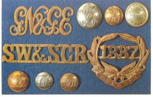 Dalkeith`s classic poster advertising postcard South Eastern Chatham railway medals buttons