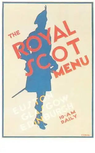 Dalkeith`s classic poster advertising postcard Royal Scot menu
