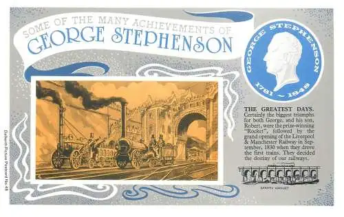 Dalkeith`s classic poster advertising postcard George Stephenson achievements