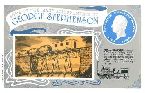 Dalkeith`s classic poster advertising postcard George Stephenson achievements