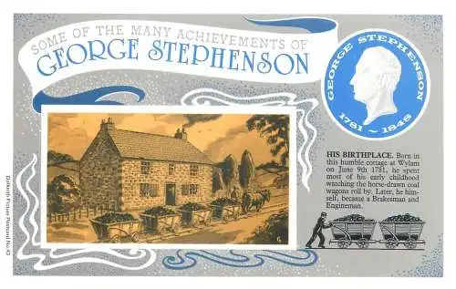 Dalkeith`s classic poster advertising postcard George Stephenson achievements