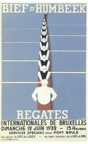 Dalkeith`s classic poster advertising postcard Belgium 1932 Bief Humbeek regates Bruxelles