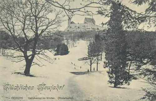 Coburg Veilchental im Winter Rodelbahn