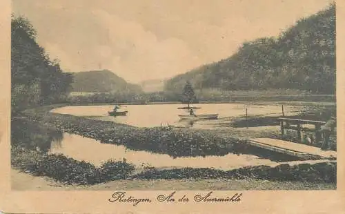 Ratingen an der Auermuhle ( trimmed damage postcard )