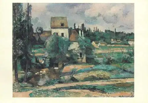 Postcard Muhle an der Couleuvre bei Pontoise Paul Cezanne painting