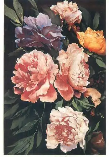 Postcard Peonies Anselm Feuerbach Gemalde