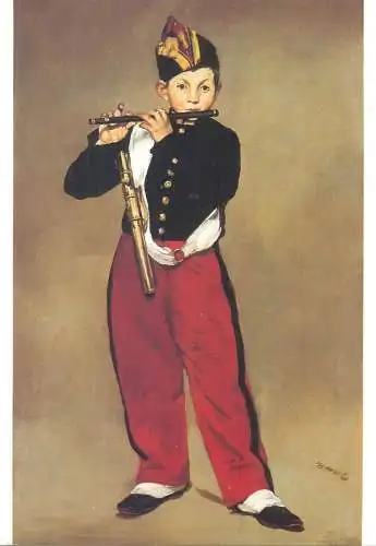 Postcard Le Fifre Edouard Manet peinture folklore typical traditional costume