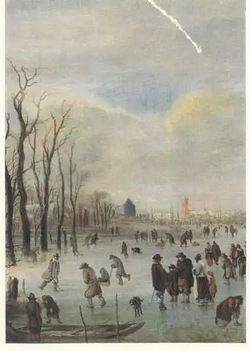 Postcard winter landscape Aert van der Neer painting
