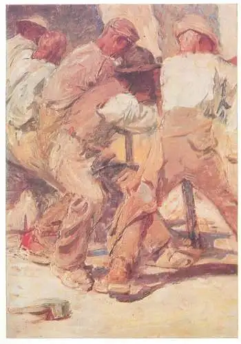 Postcard the Stonebreakers Robert Sterl painting
