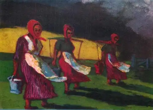 Postcard milkmaids Emil Nolde painting