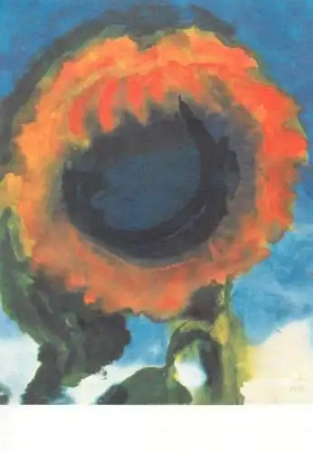 Postcard Sunflower in full bloom Emil Nolde painting