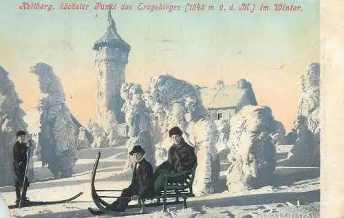 Am Keilsberg hochster Punkt der Erzgebirges im Winter