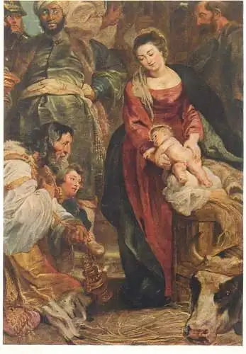 Postcard Adoration of the Magi Peter Paul Rubens painting