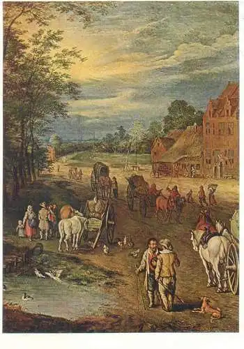 Postcard country road Jan Bruegel painting