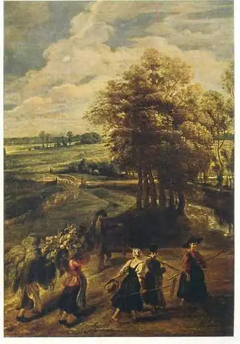 Postcard Returning from the harvest Peter Paul Rubens painting