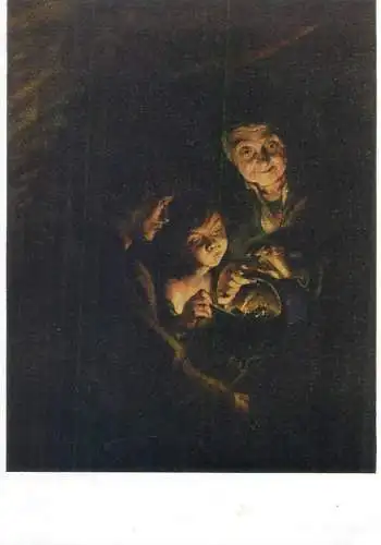 Postcard Old woman with the brazier Peter Paul Rubens painting