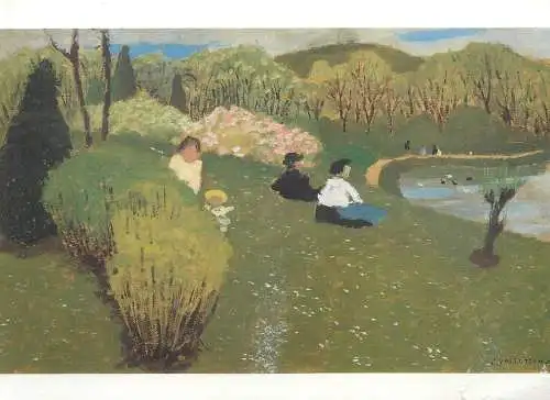 Postcard Kinder an einem Teich Felix Vallotton Gemalde