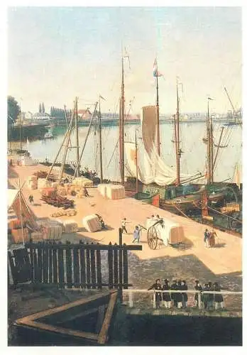 Postcard Der Dusseldorf Hafen Johann Velten Gemalde Ausschnitt