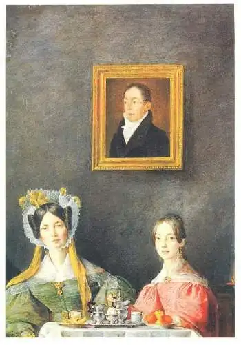 Postcard Familienbild Johann Michael Neder Gemalde