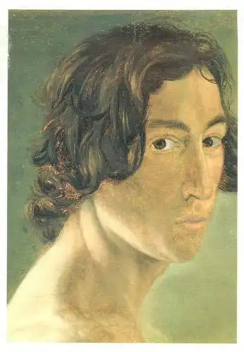Postcard Victor Emil Jansen Selbstbildnis als Halbakt Ausschnitt