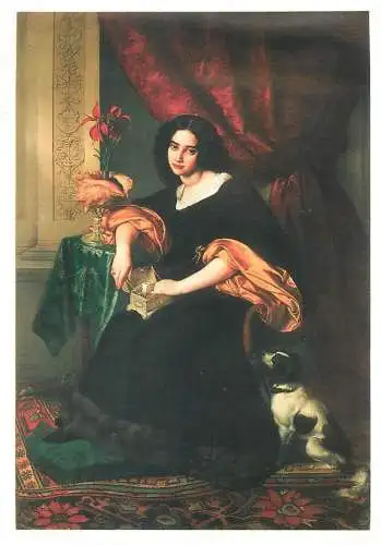 Postcard Pauline Charlotte Hubner portrait Julius Hubner painting