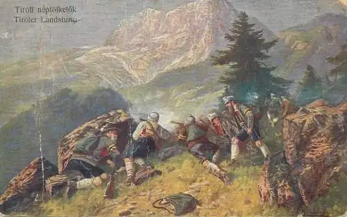 Tiroler Landsturm alpine military scenic Postkarte
