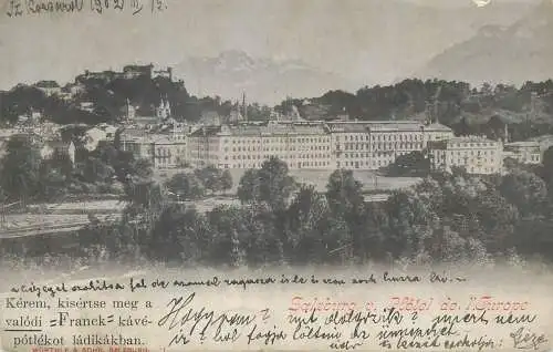 Salzburg Hotel de l`Europe Franck kave coffee advertising Postkarte 1902