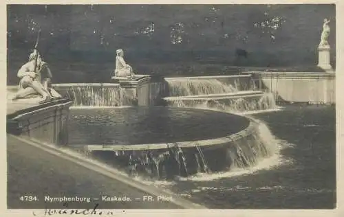 Nymphenburg Palace fountain photo postkarte