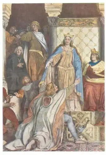 Postcard Der Sangerkieg auf der Wartburg Fresko ausschnitt Moritz von Schwind painting