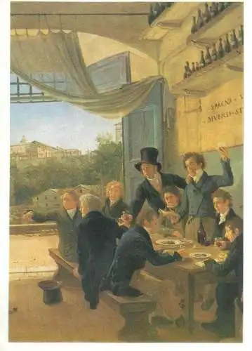Postcard Kronprinz Ludwig von Bayern im Kunstlerkreise zu Rom Gemalde Ausschnitt Franz Ludwig Catel