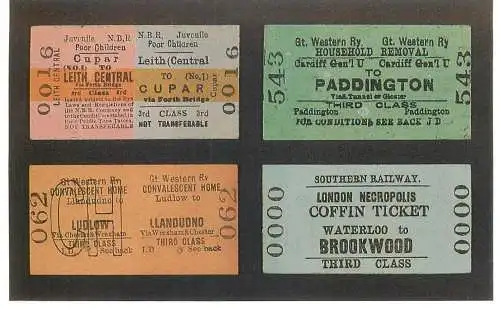 Dalkeith Publishing railway related classic poster postcard named trains tickets from craddle to grave