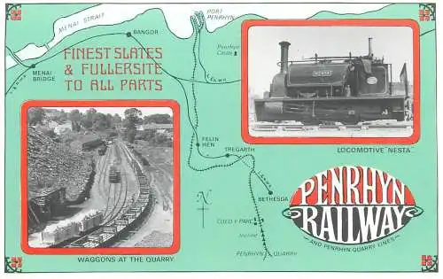 Dalkeith Publishing railway related classic poster postcard Penrhyn railway Nesta locomotive