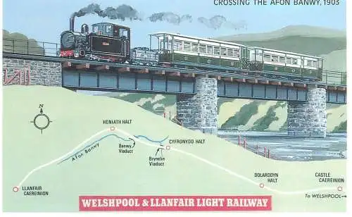 Dalkeith Publishing railway related classic poster postcard Welshpool Llanfair light railway