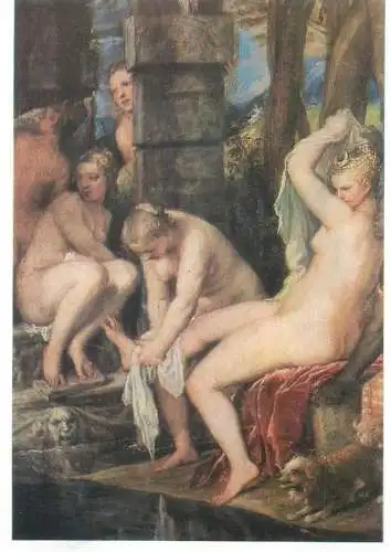 Nude in art postcard Tizian Diana und Aktaon 1988