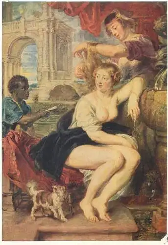 Nude in art postcard Peter Paul Rubens Bathseba am Springbrunnen Dresden