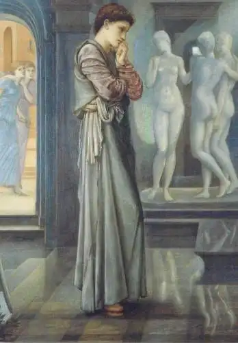 Nude in art postcard Edward Burne Jones Das Irdische Paradies Stuttgart 2010