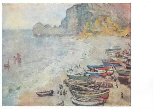 Postcard seashore near Etretat Claude Monet painting