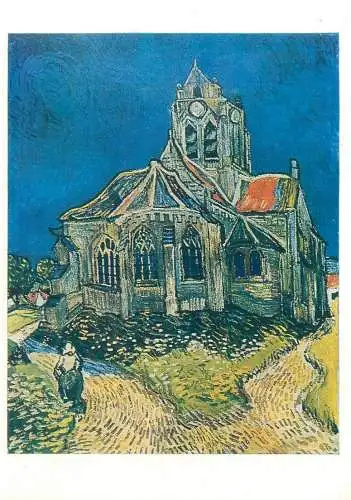 Postcard Kirche in Anvers Vincent van Gogh painting