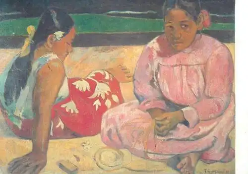 Postcard Femmes sur la plage Paul Gauguin painting