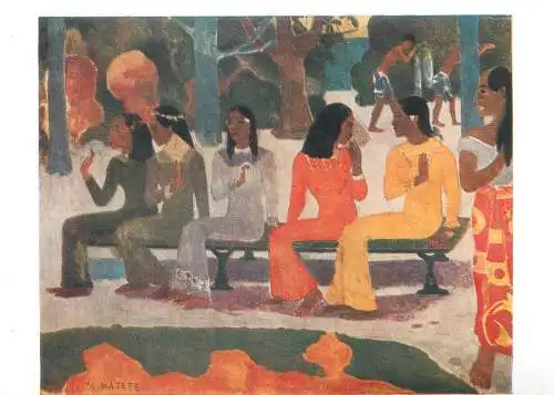 Postcard "Ta matete" Der Markt Paul Gauguin painting