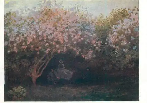 Postcard Rast unter Fliederbaumen Claude Monet Gemalde