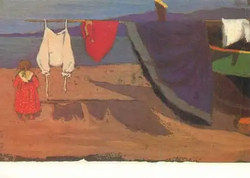 Post card Gabriel Munter Gemalde Wasche am Strand