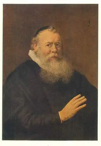 Postcard Preacher Eleaser Swalmius portrait Rembrandt painting
