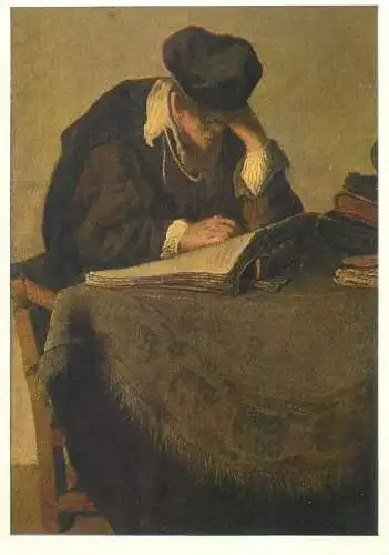 Postcard the philosopher Rembrandt painting