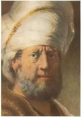 Postcard Eastern man portrait Rembrandt painting