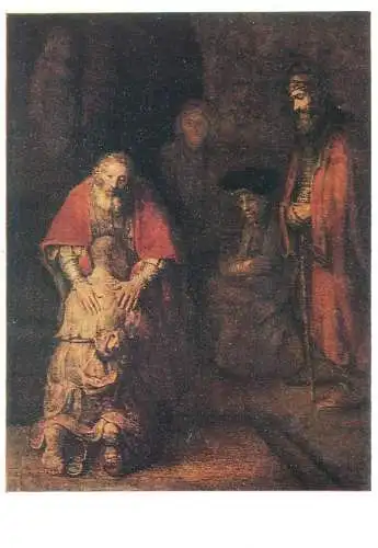 Postcard The Return of the Prodigal Son Rembrandt painting