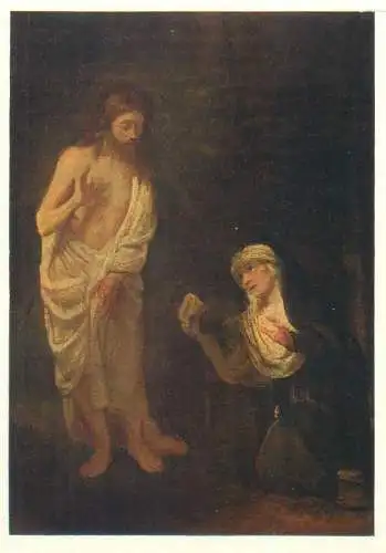 Postcard Christ and St Magdalene Rembrandt painting