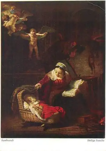 Postcard The Holy Family Rembrandt painting